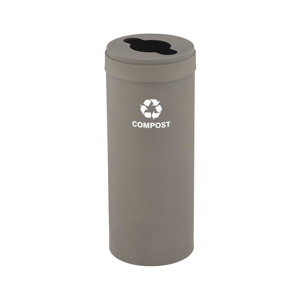 Glaro 15 gal Round Recycling Bin, Nickel - M-1242NK-NK-M4