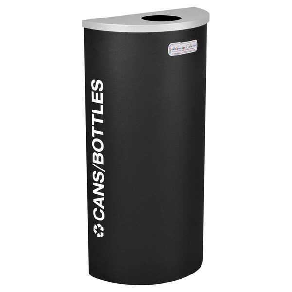Ex-Cell Kaiser 8 gal Semicircular Waste Receptacle, Silver, Black - RC-KDHR-C BLX