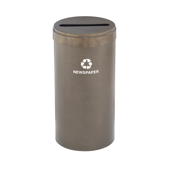 Glaro 16 gal Round Recycling Bin, Bronze Vein - P-1532BV-BV-P3
