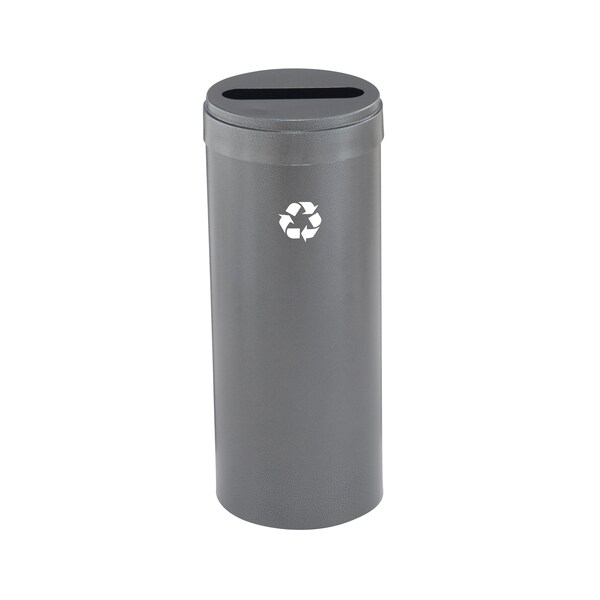 Glaro 12 gal Round Recycling Bin, Silver Vein - P-1232SV-SV-P1