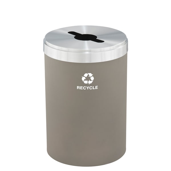 Glaro 41 gal Round Recycling Bin, Nickel/Satin Aluminum - M-2042NK-SA-M5