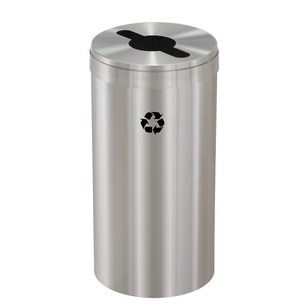Glaro 23 gal Round Recycling Bin, Satin Aluminum - M-1542SA-SA-M1