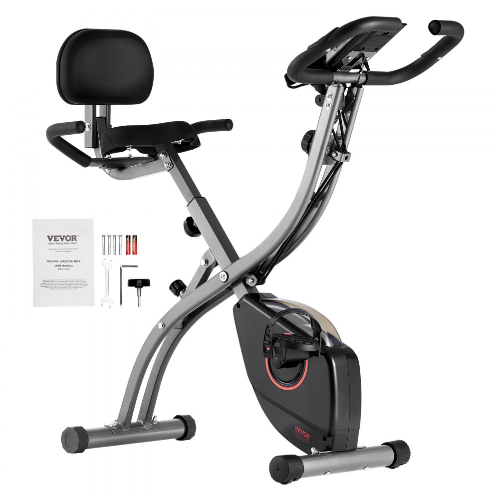VEVOR Folding Exercise Bike Fitness Stationary Bike Upright Indoor Cycling Bike - ZDJSCCZPDBKD6FDP7V9