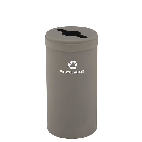 Glaro 16 gal Round Recycling Bin, Nickel - M-1532NK-NK-M2