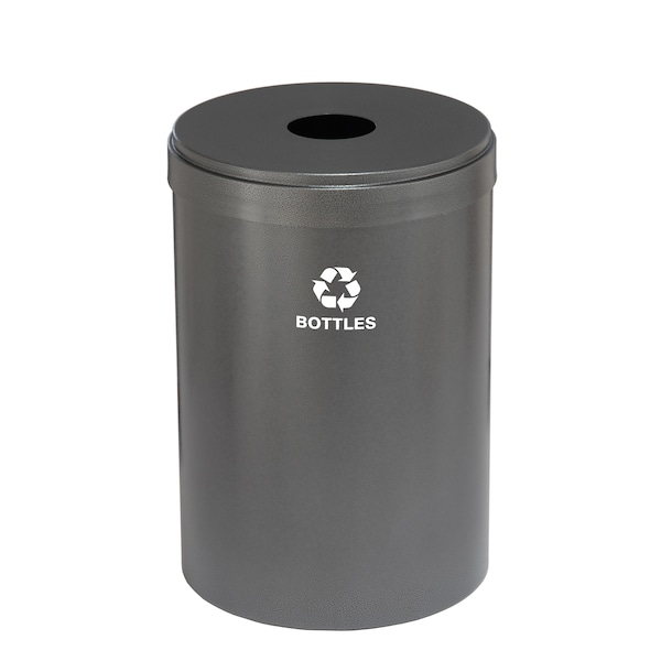 Glaro 33 gal Round Recycling Bin, Silver Vein - B-2032SV-SV-B3
