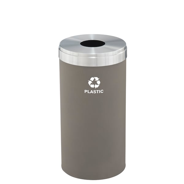 Glaro 23 gal Round Recycling Bin, Nickel/Satin Aluminum - B-1542NK-SA-B7