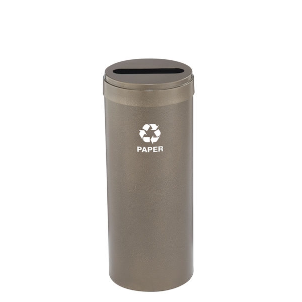 Glaro 12 gal Round Recycling Bin, Bronze Vein - P-1232BV-BV-P2