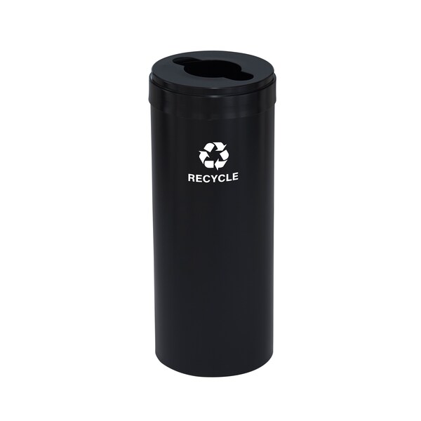 Glaro 15 gal Round Recycling Bin, Satin Black - M-1242BK-BK-M5