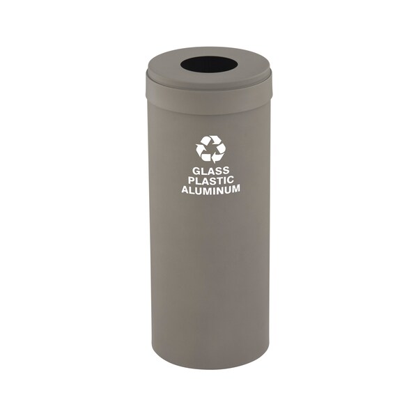 Glaro 15 gal Round Recycling Bin, Nickel - B-1242NK-NK-B9