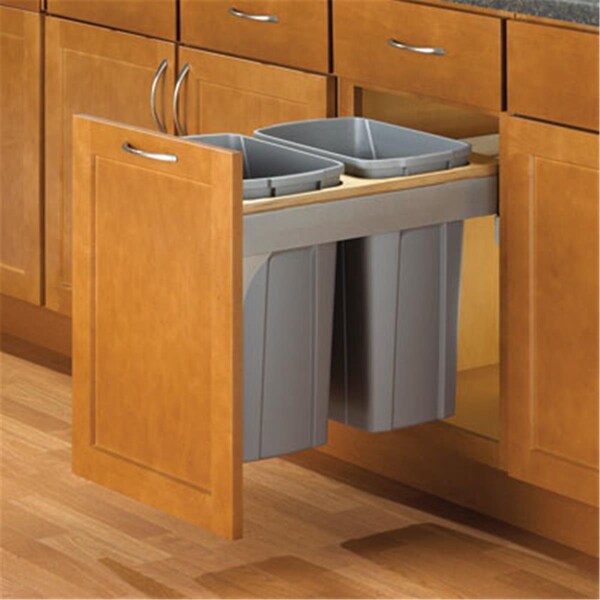 Kv KV FETSC15 2 35PT Platinum Soft Close  Top Mount Waste Bins - FETSC15 2 35PT