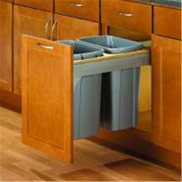 Feeney Inc Feeny Fetsc15 2 35Pt 35Qt 15 In. Soft Close; Top Mount Waste Bins - Platinum - FETSC15 2 35PT