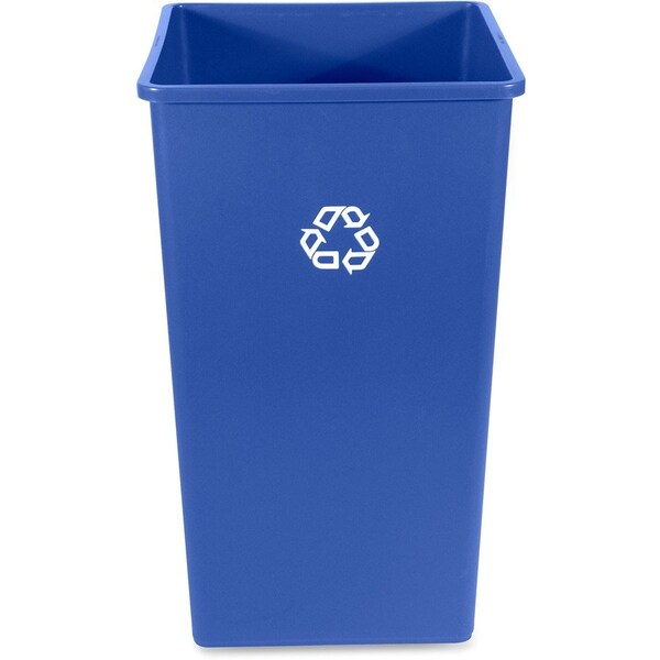 Rubbermaid Commercial 50 gal Square 50-Gallon Square Recycling Container, Blue, Resin - RCP395973BECT