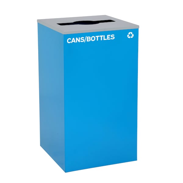 Alpine Industries 58-Gallon 2-Stream Black Steel-Blue Recycling Bin Station - ALP4450-BLK-KIT5