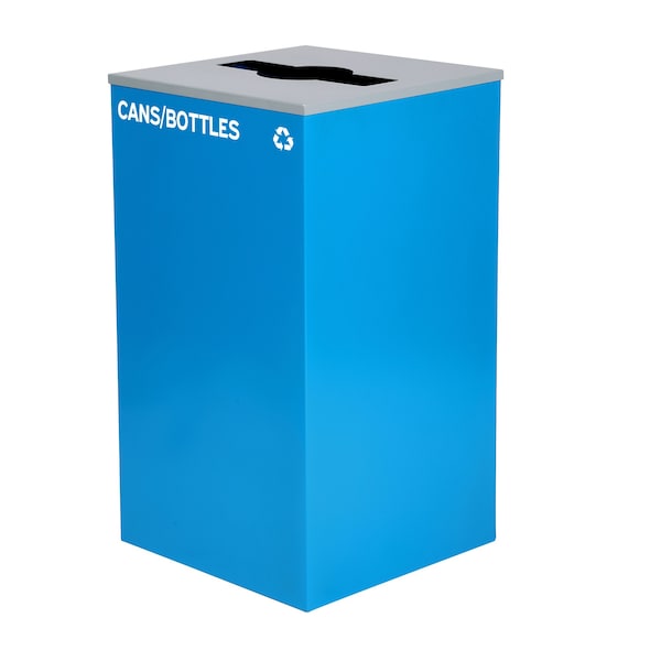 Alpine Industries 58-Gallon 2-Stream Black Steel-Blue Recycling Bin Station - ALP4450-BLK-KIT5