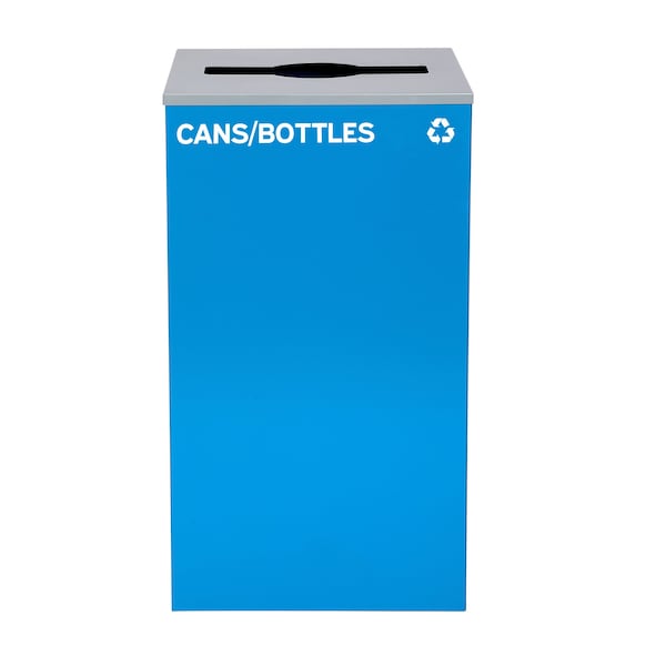 Alpine Industries 58-Gallon 2-Stream Black Steel-Blue Recycling Bin Station - ALP4450-BLK-KIT5