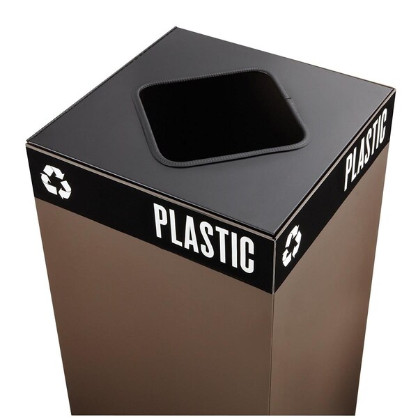 Safco Product Public Square Recycling Receptacle Lid - Black - 2989BL