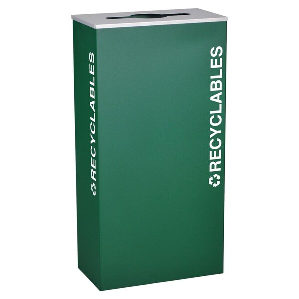 Hot House Designs 17 Gallon Rectangular Recycling Receptacle, Emerald - HO3510532