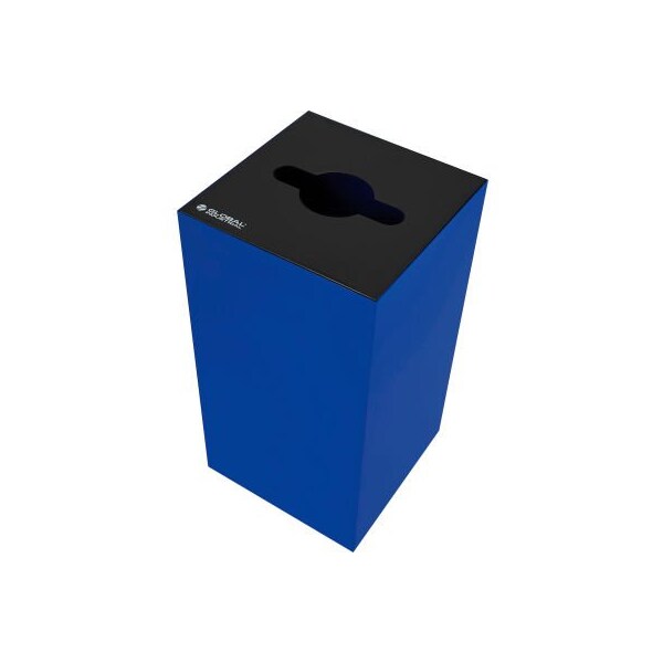 Zhejiang Steelrix Office Furniture Co-Sh Global Industrial Square Recycling Can with Mixed Recycling Lid 36 Gallon Blue - 641616RBL