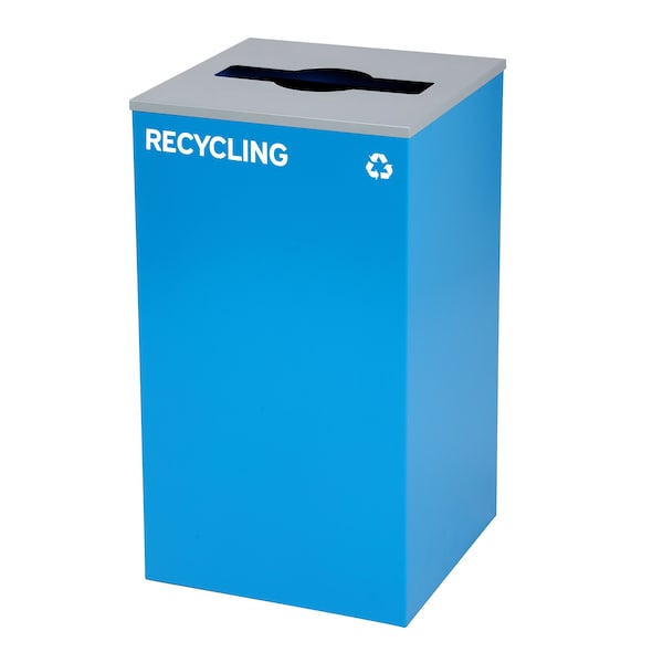 Alpine Industries 87 Gal. 3-Stream Steel Blue Recycling, Green Compost, and Black Commercial Trash Can Station - ALP4450-BLK-KIT27