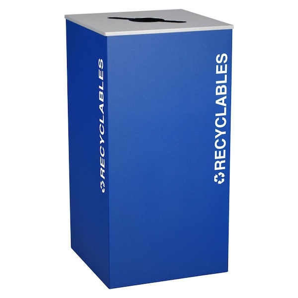 Ex-Cell Kaiser Ex-Cell Kaiser RC-KD36-R RYX 36 Gallon Square Recycling Receptacle; Royal - RC-KD36-R RYX