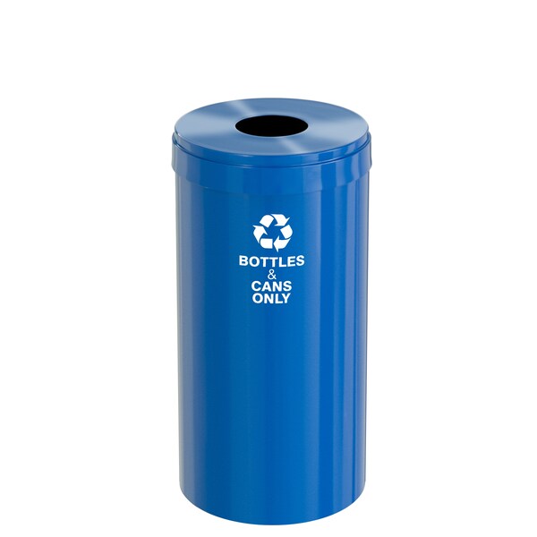 Glaro 23 gal Round Recycling Bin, Blue - B-1542BL-BL-B6