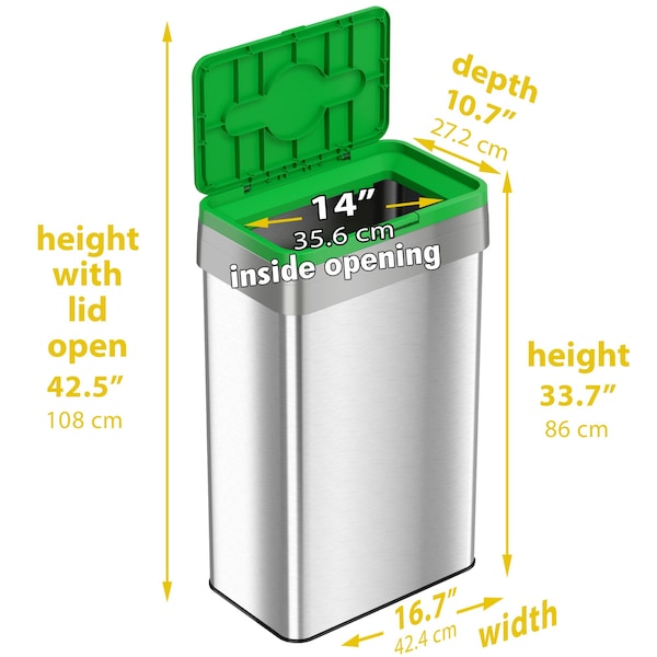 Hls Commercial 21 gal Compost Bin, Stainless Steel, 21 Gallon /, Silver, Stainless Steel - HLS21UOTCOP