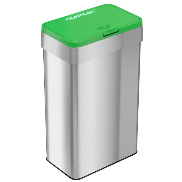 Hls Commercial 21 gal Compost Bin, Stainless Steel, 21 Gallon /, Silver, Stainless Steel - HLS21UOTCOP