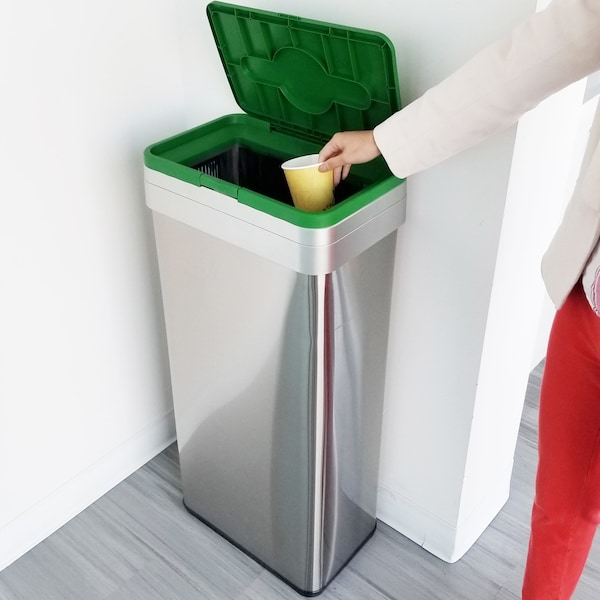 Hls Commercial 21 gal Compost Bin, Stainless Steel, 21 Gallon /, Silver, Stainless Steel - HLS21UOTCOP
