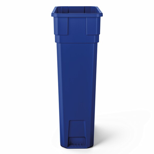 Suncast Commercial 23 GALLON SLIM TRASH CAN, BLUE, WITH RECYCLE LOGO - TCN2030BLR