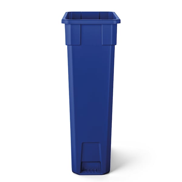 Suncast Commercial 23 GALLON SLIM TRASH CAN, BLUE, WITH RECYCLE LOGO - TCN2030BLR