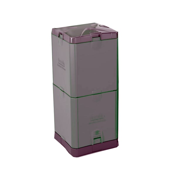 Aerobin 4 gal Recycling Bin, Satin Black/Satin Alum, Polystyrene - AEROBIN 200