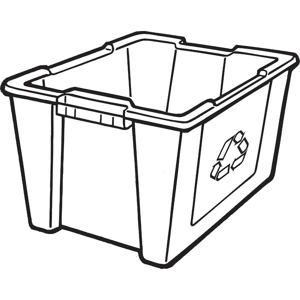 Rubbermaid Commercial 14 gal Rectangular 14-gallon Recycling Box, Blue, Polyethylene - RCP571473BE