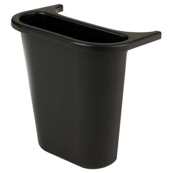 Rubbermaid Commercial 1.1875 gal Rectangular Recycling Bin, Open Top, Black, Polyethylene, 1 Openings - FG295073BLA