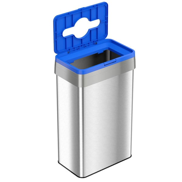 Hls Commercial Recycle Bin, Stainless Steel, 21 Gallon /, Silver, Stainless Steel - HLS21UOTREC