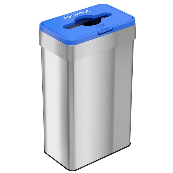 Hls Commercial Recycle Bin, Stainless Steel, 21 Gallon /, Silver, Stainless Steel - HLS21UOTREC
