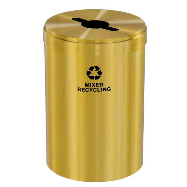 Glaro 41 gal Round Recycling Bin, Satin Brass - M-2042BE-BE-M3