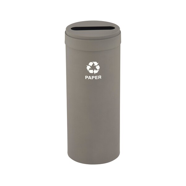 Glaro 15 gal Round Recycling Bin, Nickel - P-1242NK-NK-P2