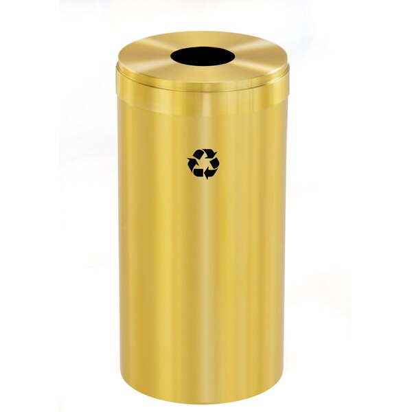 Glaro 23 gal Round Recycling Bin, Satin Brass - B-1542BE-BE-B1