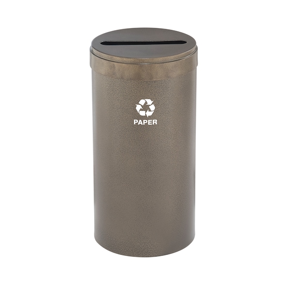Glaro 16 gal Round Recycling Bin, Bronze Vein - P-1532BV-BV-P2