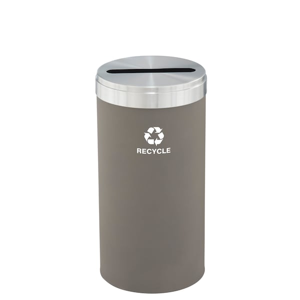 Glaro 23 gal Round Recycling Bin, Nickel/Satin Aluminum - P-1542NK-SA-P5