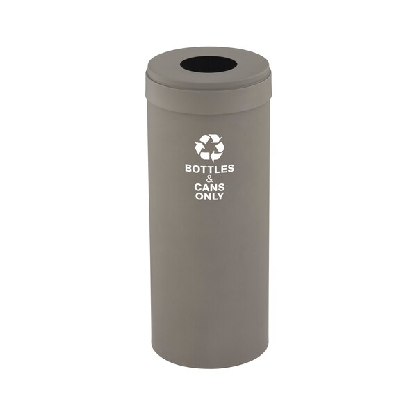 Glaro 15 gal Round Recycling Bin, Nickel - B-1242NK-NK-B6
