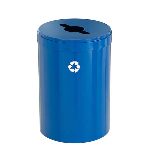 Glaro 33 gal Round Recycling Bin, Blue - M-2032BL-BL-M1