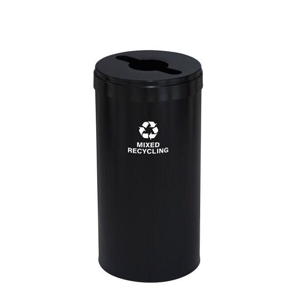 Glaro 23 gal Round Recycling Bin, Satin Black - M-1542BK-BK-M3