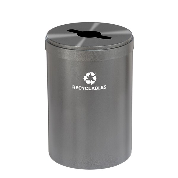Glaro 41 gal Round Recycling Bin, Silver Vein - M-2042SV-SV-M2