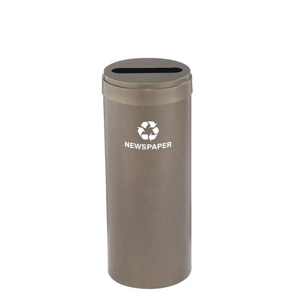 Glaro 15 gal Round Recycling Bin, Bronze Vein - P-1242BV-BV-P3