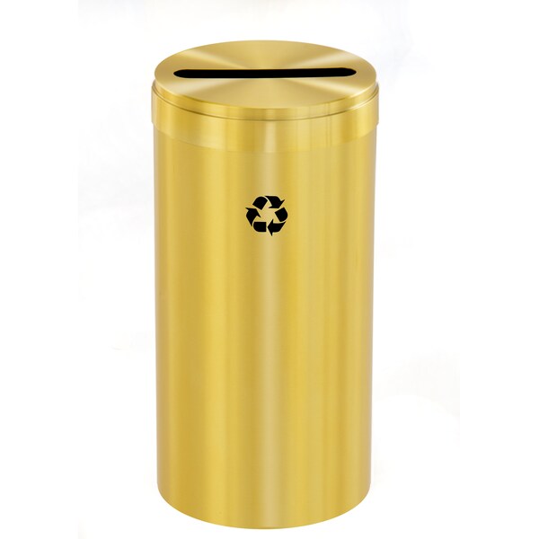 Glaro 16 gal Round Recycling Bin, Satin Brass - P-1532BE-BE-P1