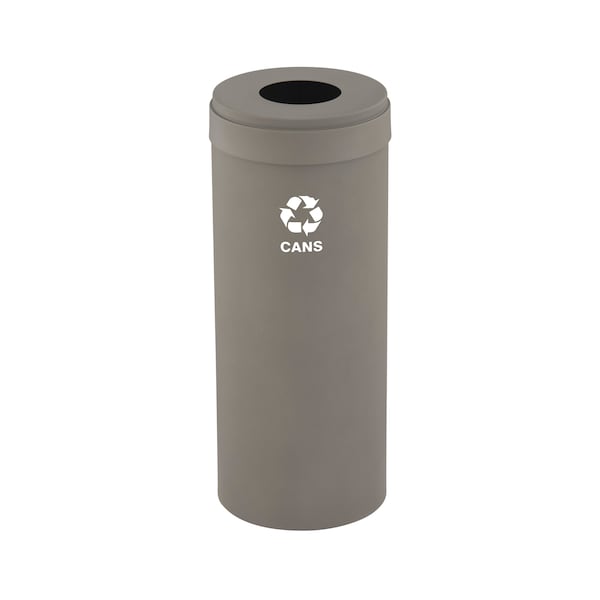 Glaro 15 gal Round Recycling Bin, Nickel - B-1242NK-NK-B4