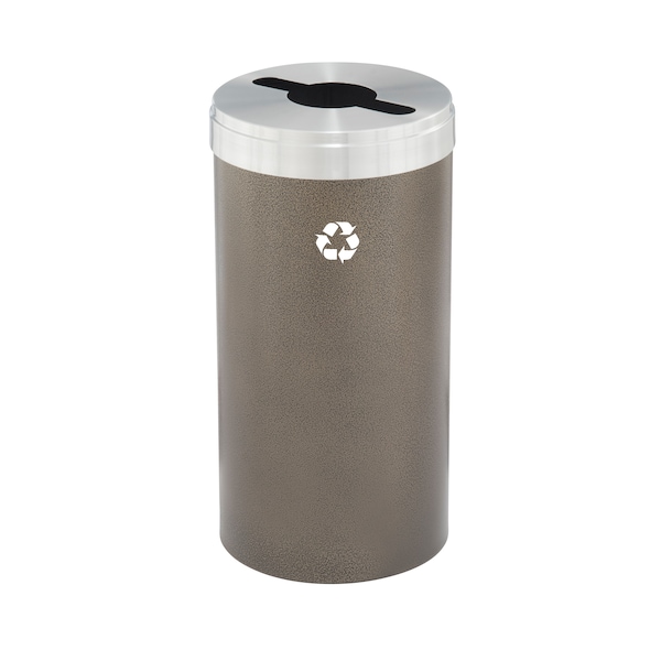 Glaro 23 gal Round Recycling Bin, Bronze Vein/Satin Aluminum - M-1542BV-SA-M1