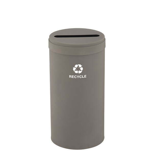 Glaro 16 gal Round Recycling Bin, Nickel - P-1532NK-NK-P5