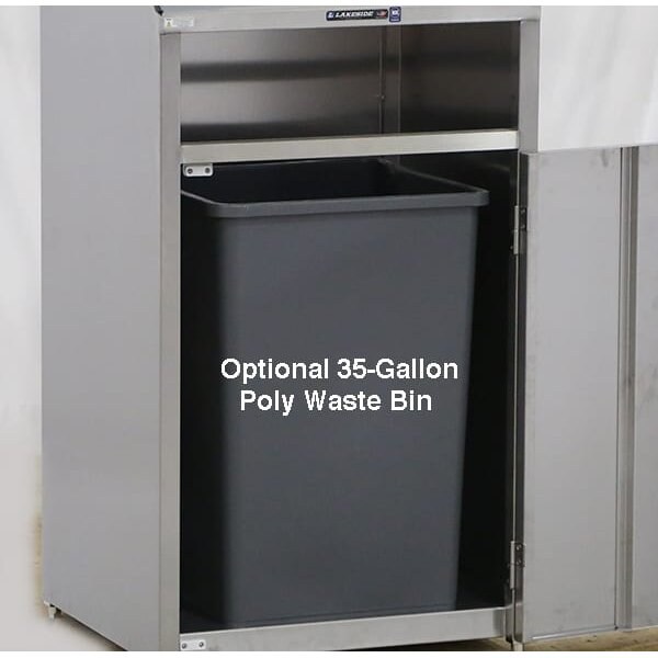 Lakeside 35 gal Recycling Bin, Stainless Steel - 4310